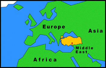 Turkey's location in Europe